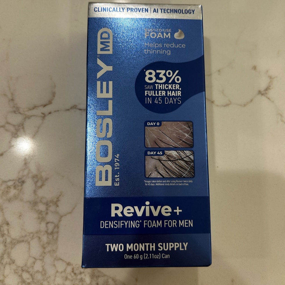 Bosley MD Revive + Densifying Hair Foam For Men 2.11 Oz. Two Month Supply New!